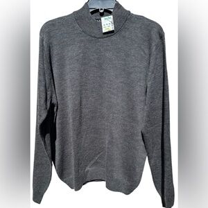 NWT VALDA COLLECTION Italy Wool Sweater Size M Grey Mock Turtleneck Pullover